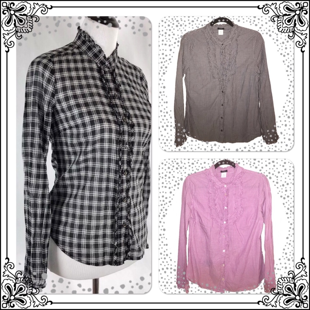 J.Crew -3 Dainty Ruffled Blouse Bundle🌲Holidays🌲